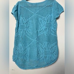 Jeanne Pierre women’s Sized Large Light Blue Bathing Suit Cover Shirt